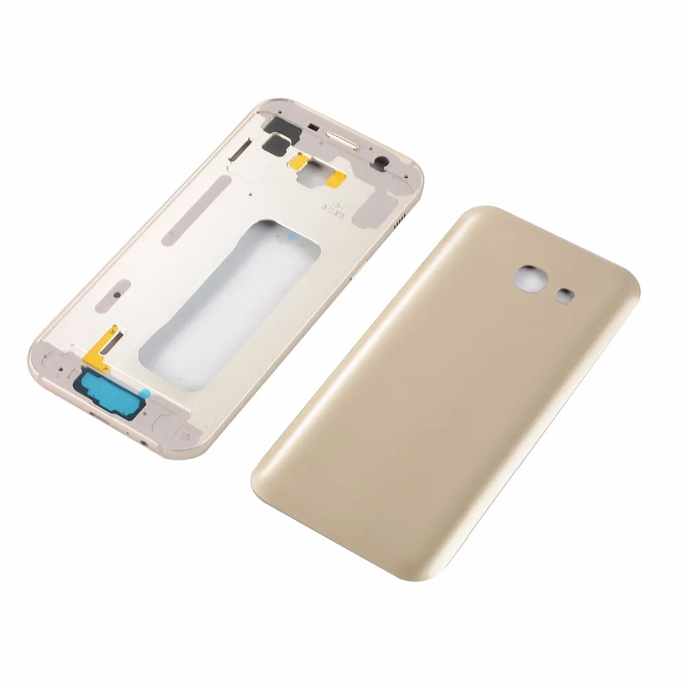 

Металлический корпус средней рамки ЖК-дисплея для Samsung Galaxy A7 2017 SM-A720F A720 + Боковая кнопка включения/выключения питания + Задняя стеклянная крышка аккумулятора