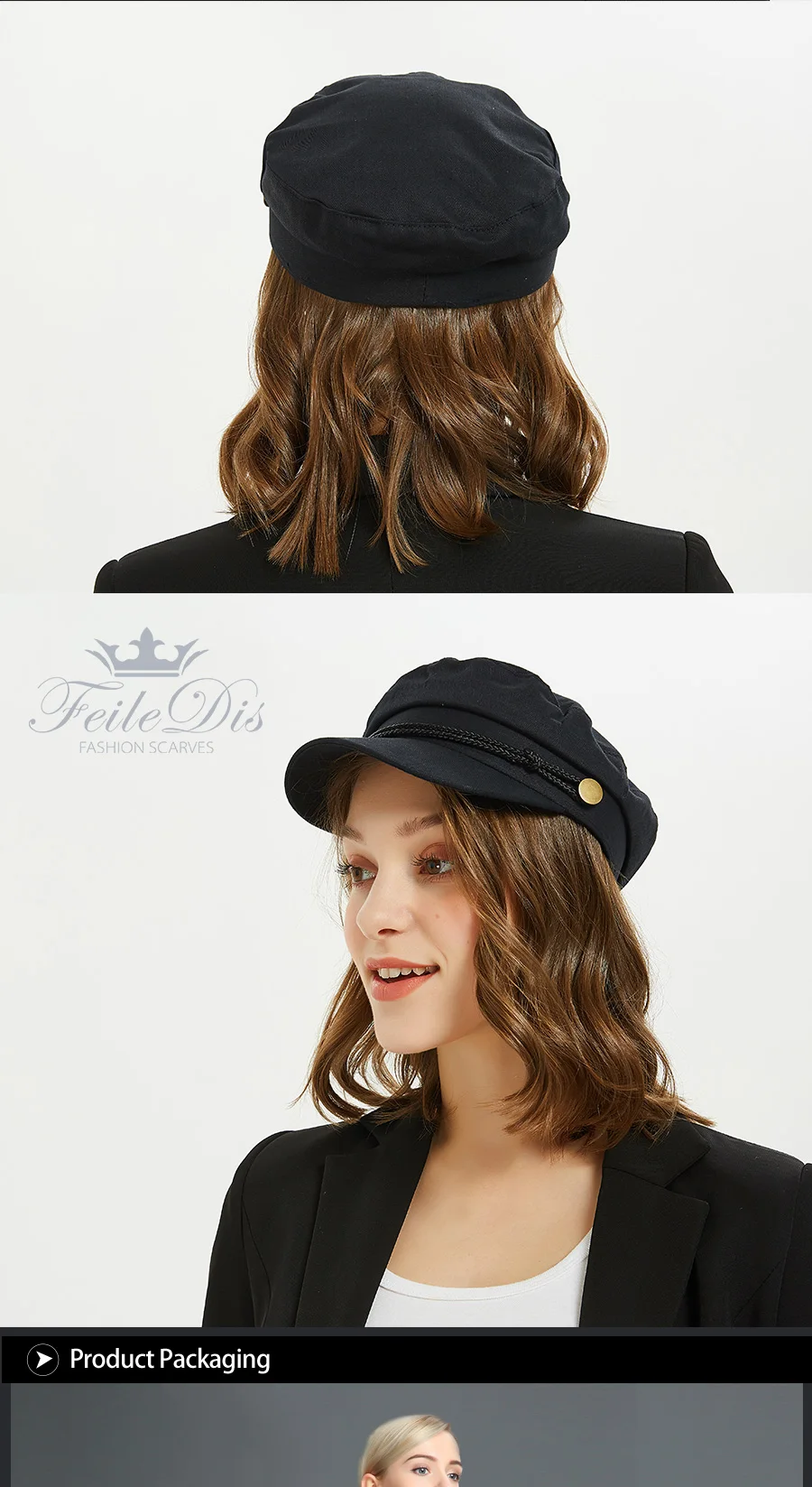 [FEILEDIS] женские военные шапки, матросские кепки, плоская кость, Casquette Militaire, модные украшения, капитан, хлопковые кепки в военном морском стиле, LR-03