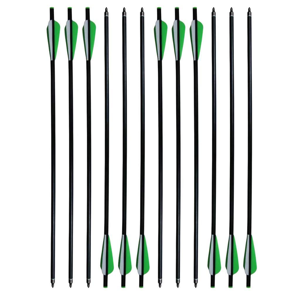 

12pcs/lot 17" Hunting Crossbow Bolt Fiberglass Arrows Archery Changable Arrowheads Flat Nock