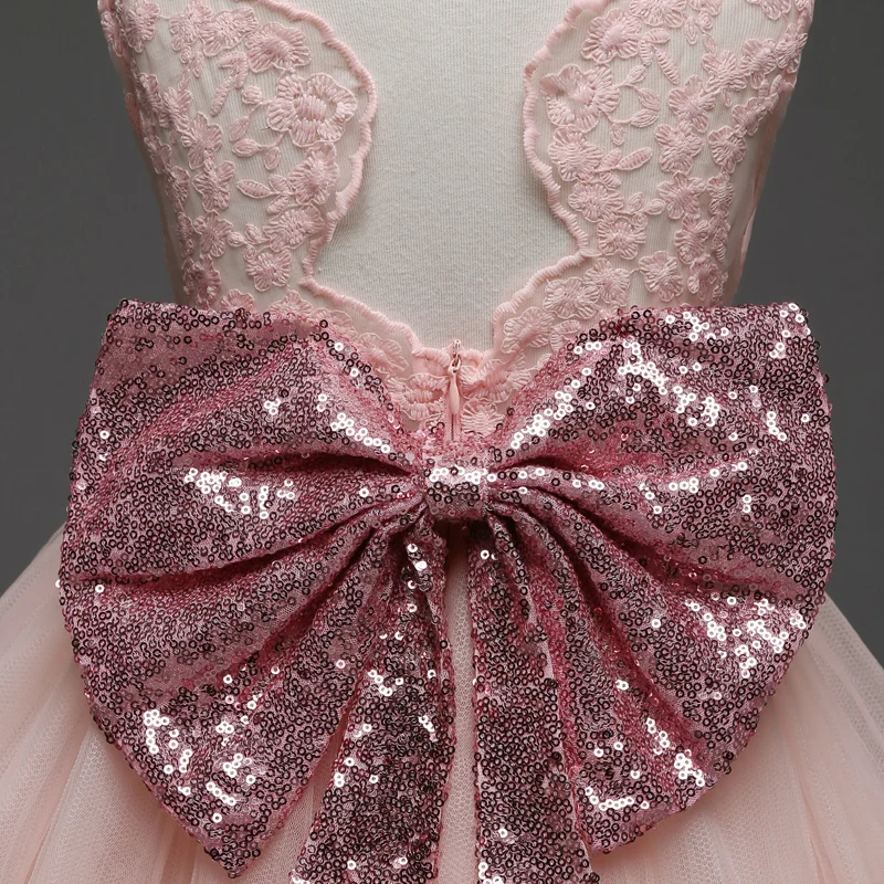 Gold Sequins Bow Baby Girl Dress Children's Princess Dresses For Girls Tutu 1-5 Year Birthday Outfit Brand Toddler Clothing | Детская