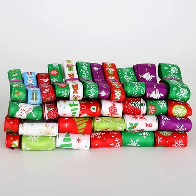 Christmas System Width10-25mm случайный смешанный стиль красочная печатная атласная корсажная лента для украшения подарков/вечерние/Свадебные DIY Швейные аксессуары - Цвет: Christmas System
