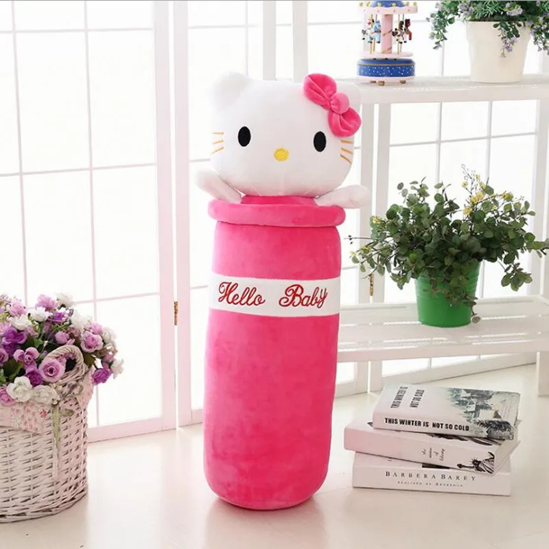 pink Kitty Мультфильм 55 см большие плюшевые игрушки Дети Спящая мягкая подушка милый слон медведь Пикачу Микки куклы подарок на день рождения для детей - Цвет: pink Kitty