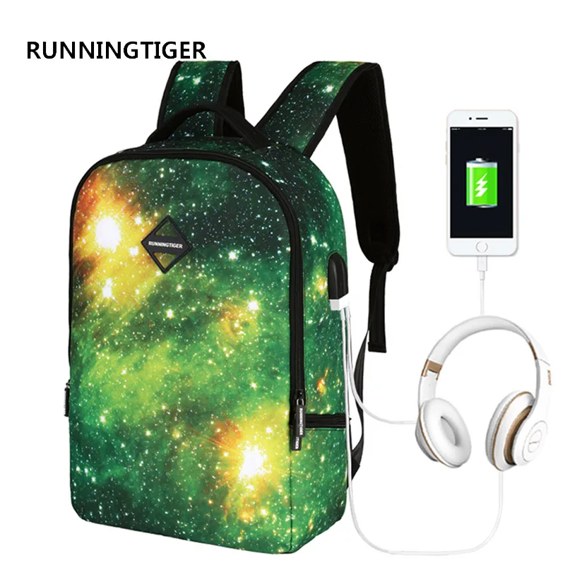RUNNINGTIGER многофункциональный USB зарядка 16 дюймов женские рюкзаки для ноутбука