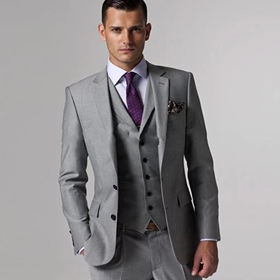 Wuzhiyi костюм жениха ternos masculino slim fit на заказ серый мужской terno Серый Свадебный Жених