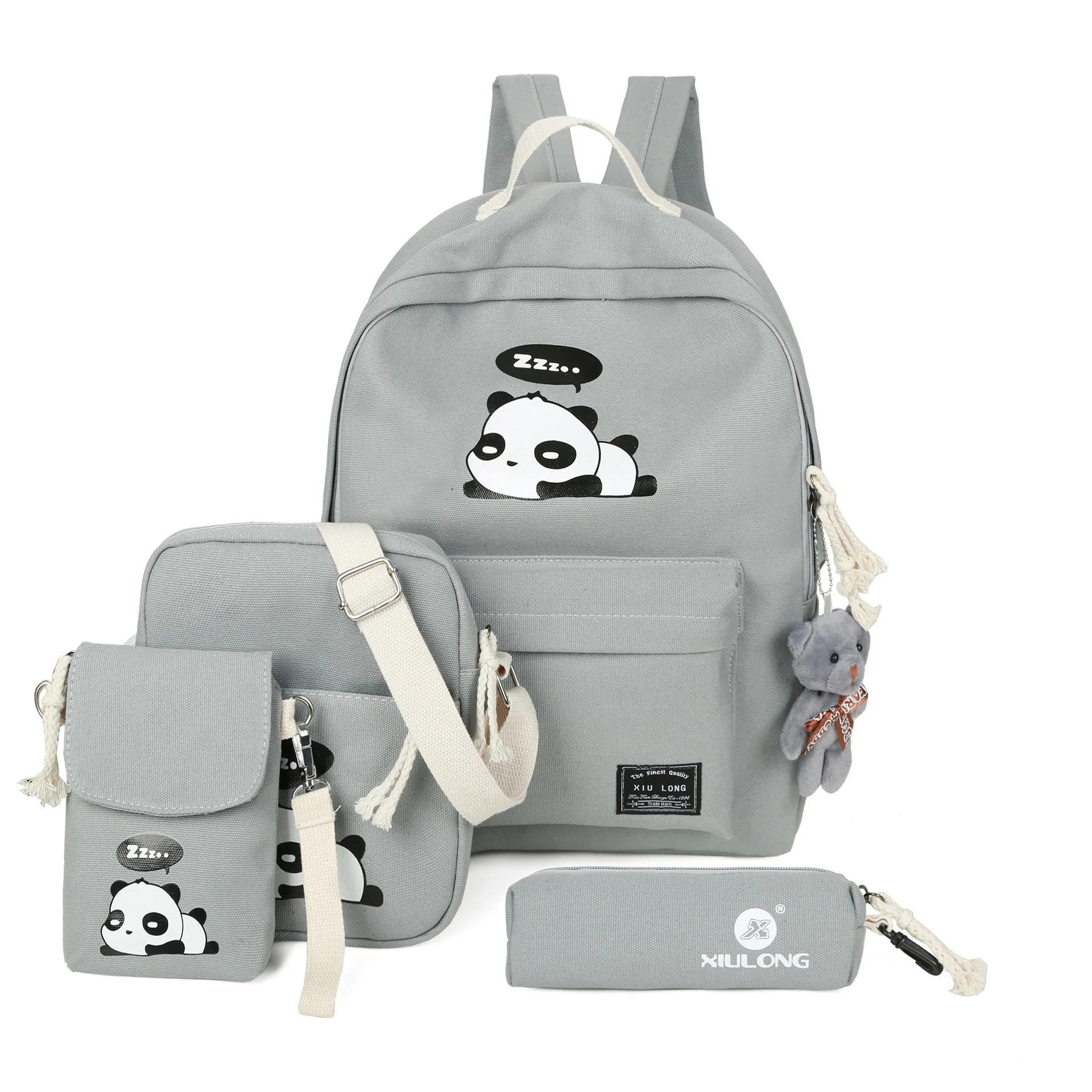 2017 panda школьные сумки для девочек подростков рюкзак 4 шт./компл. рюкзаки