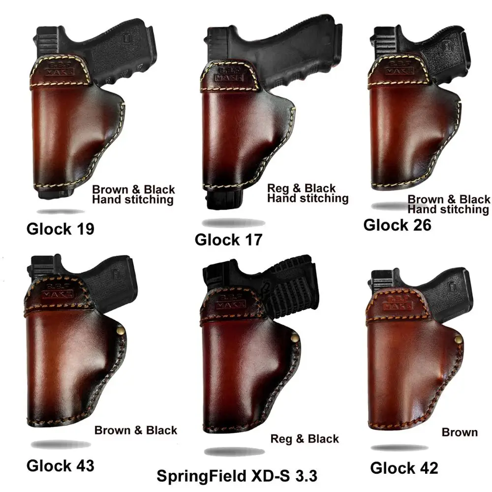 B.B.F MAKE Gun Holster Leather Sheath For S&W M&P Shield GLOCK 17 19 22 23 26 27 32 33 42 43/Спрингфилд XD S доски