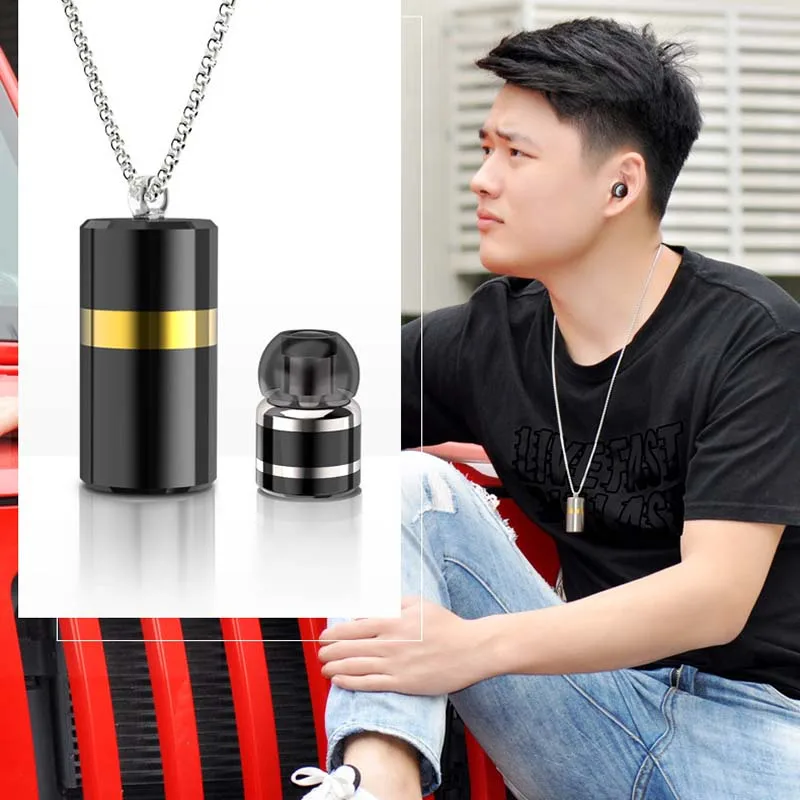 M2 Беспроводные Мини Bluetooth наушники 4,1 стерео наушники микрофон подвесная гарнитура ожерелье затычки металлические для iPhone Xiaomi телефон