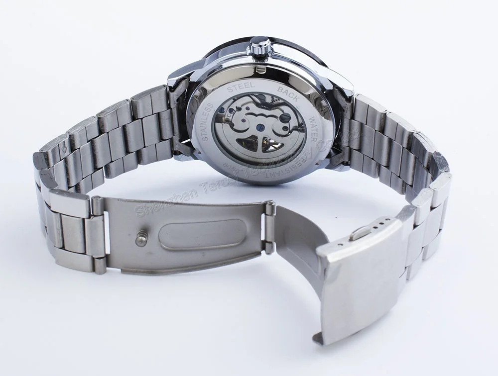 Мужские часы скелетоны водонепроницаемые автоматические с автоподзаводом Japan