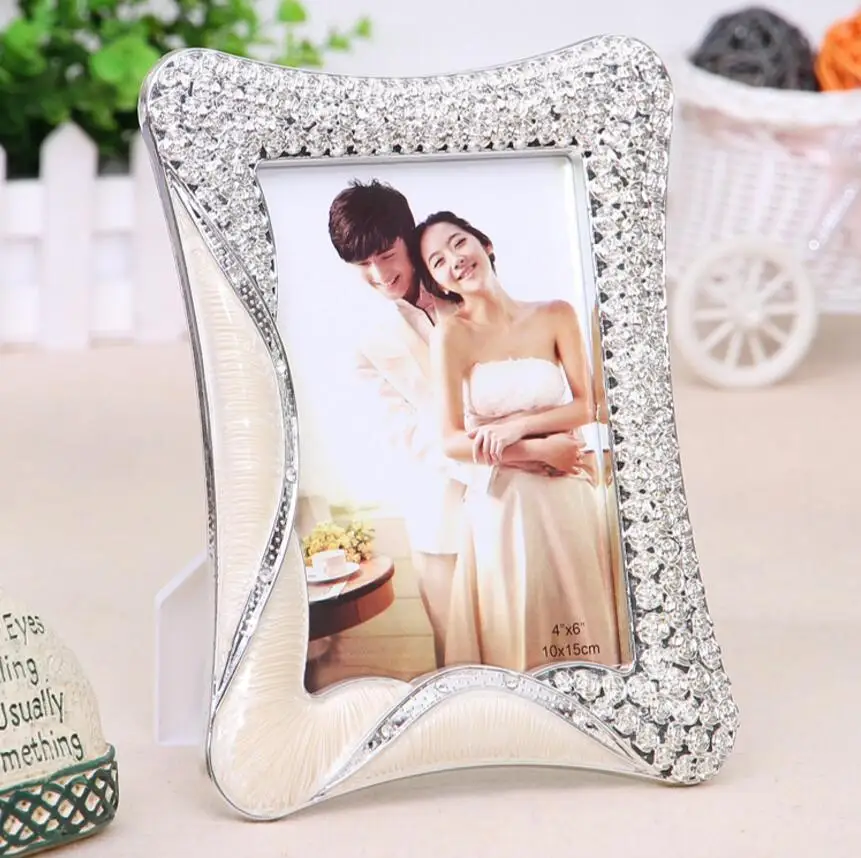silvery SUFEILE горячая Распродажа 6 дюймов и 7 дюймов фоторамка в европейском стиле фоторамка День Святого Валентина Свадебный подарок маятник рамка D50 - Цвет: silvery