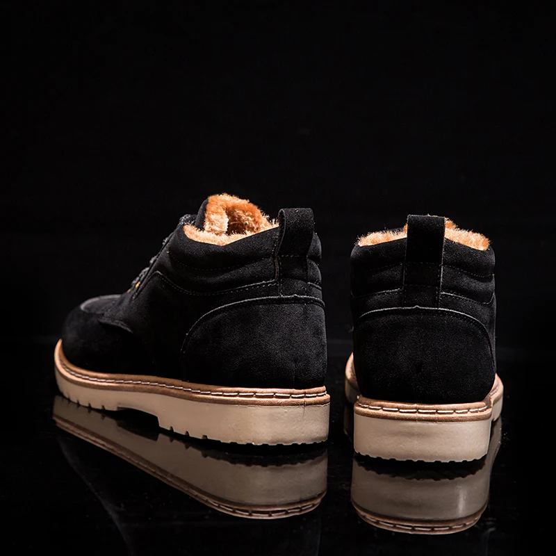 

YEINSHAARS Winter Boots Men Fashion Winter Shoes Men Leather Winter Warm Ankle Boots Men Warm Casual Men Boots With Fur