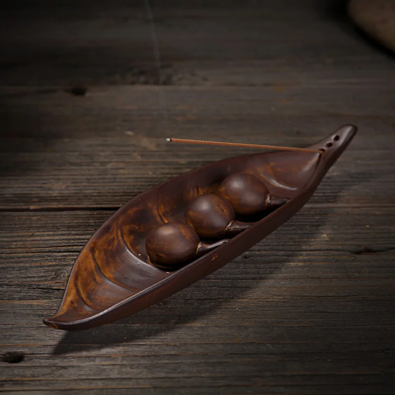 2 Colors Incense Burner Holder Home Decoration Ceramic Bean Pod Stick 1x | Дом и сад