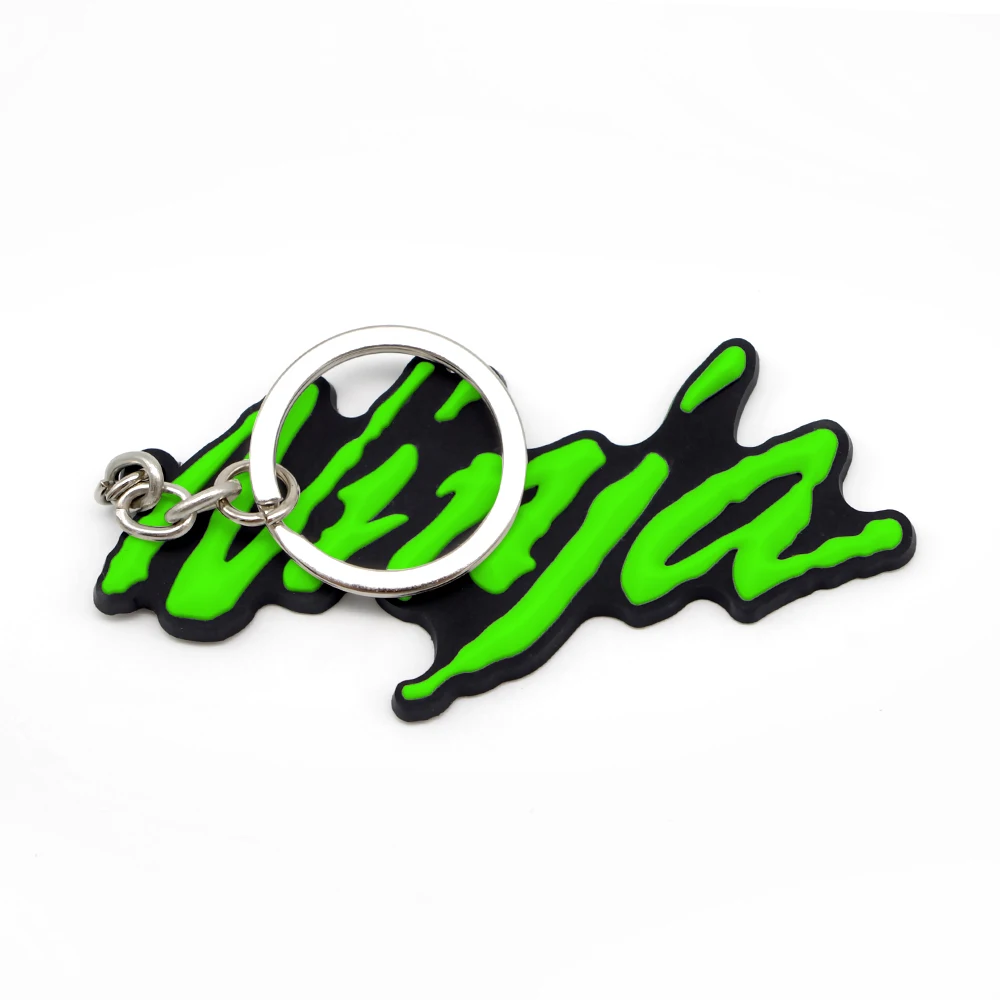 3D аксессуары для мотоциклов Moto брелок для ключей llavero chaviro для Kawasaki ninja 250 ex250 ninja zx6r zx9r zx12r - Название цвета: Green