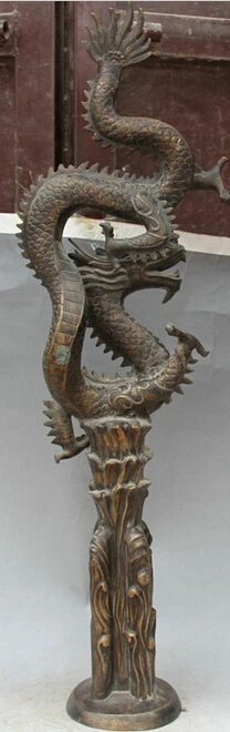 WBY 830 + 33 &quotстаринная китайская бронза Зодиак Год Дракон успешная большая статуя