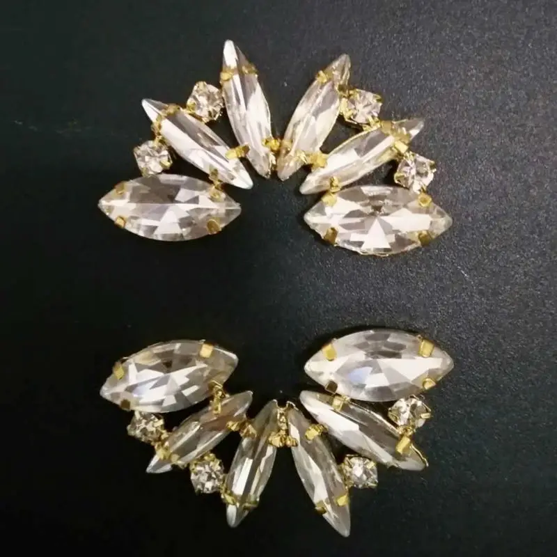 Сделай Сам 20 шт. изысканные пуговицы со стразами с плоским основанием стеклянный