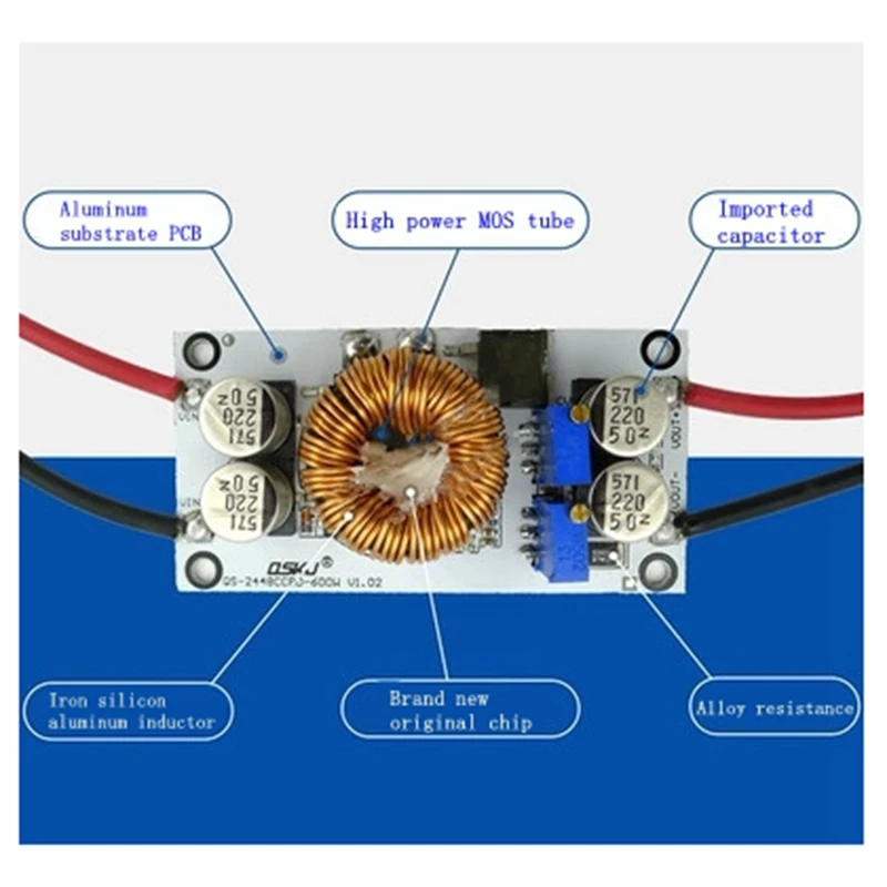 600W Aluminum plate LED boost driver adjustable power module Constant voltage Power Boost charging supply high quality | Электроника