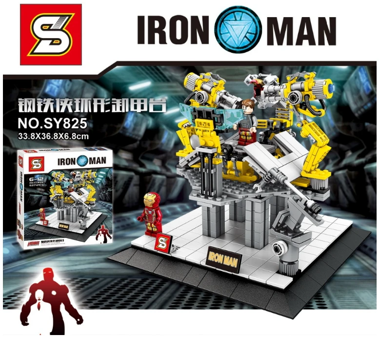 Bojiale Sy825 527 шт. Marvel мстители Супер Герои Железный человек Тони Старк удалить