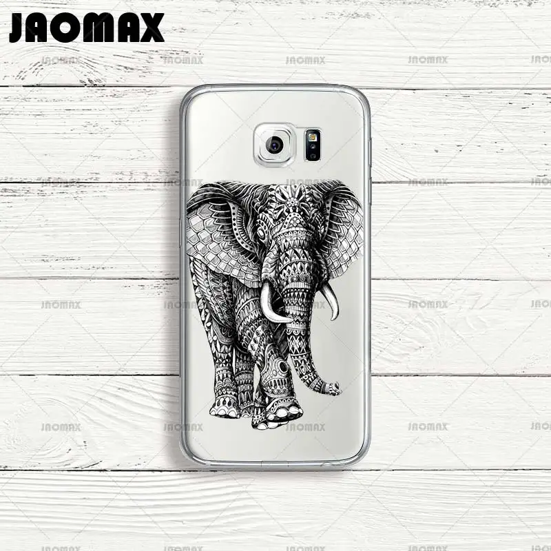Jaomax Animal Mandala Elephant Case For Samsung Galaxy S7 S6 S8 S5 S4 S3 Edge Plus Silicone Transparent Soft Phone Cover Quotes |