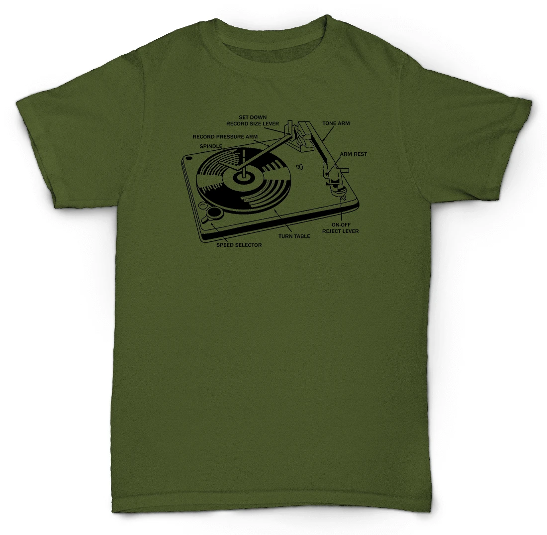 

2019 Hot sale Fashion RECORD PLAYER T SHIRT VINYL NERD RARE 45'S NORTHERN SOUL Tee shirt