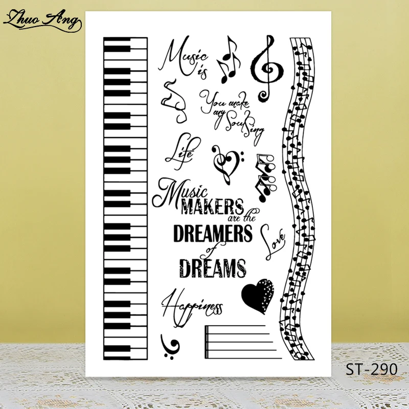 

musical note/piano Transparent Silicone Stamp/Seal for DIY Scrapbooking/Photo Album Decorative Card Making Clear Stamps Supplies