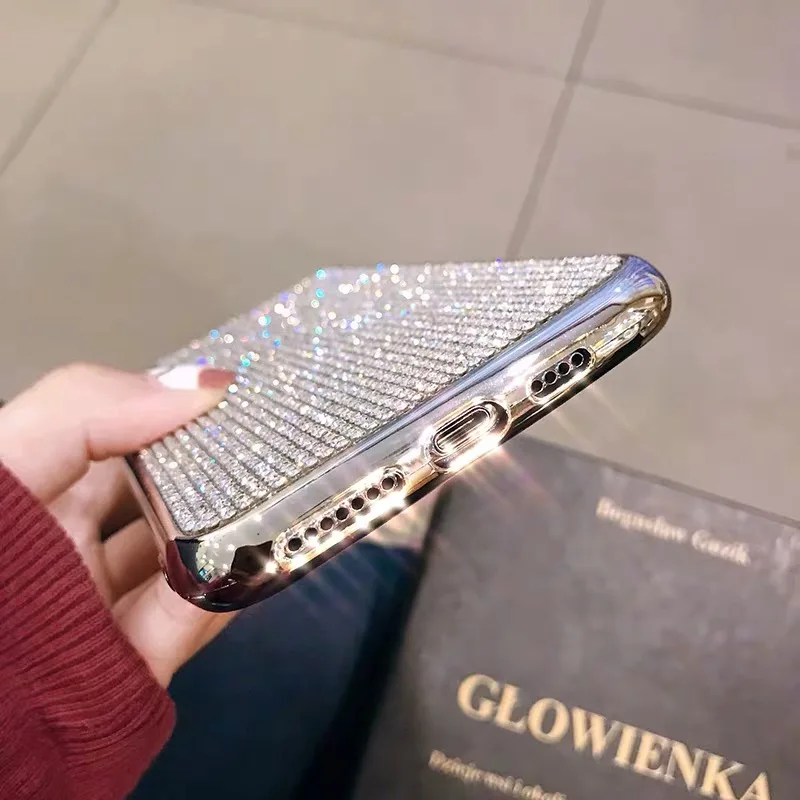 Модный Блестящий чехол со стразами для samsung S10 S10 Plus S10E Etui для samsung S7 S7 edge S8 S9 Plus, мягкий чехол, стразы