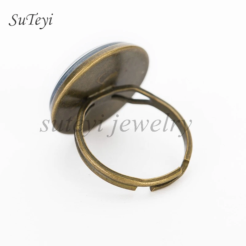 SUTEYI классические круглые стеклянные кольца художественная живопись