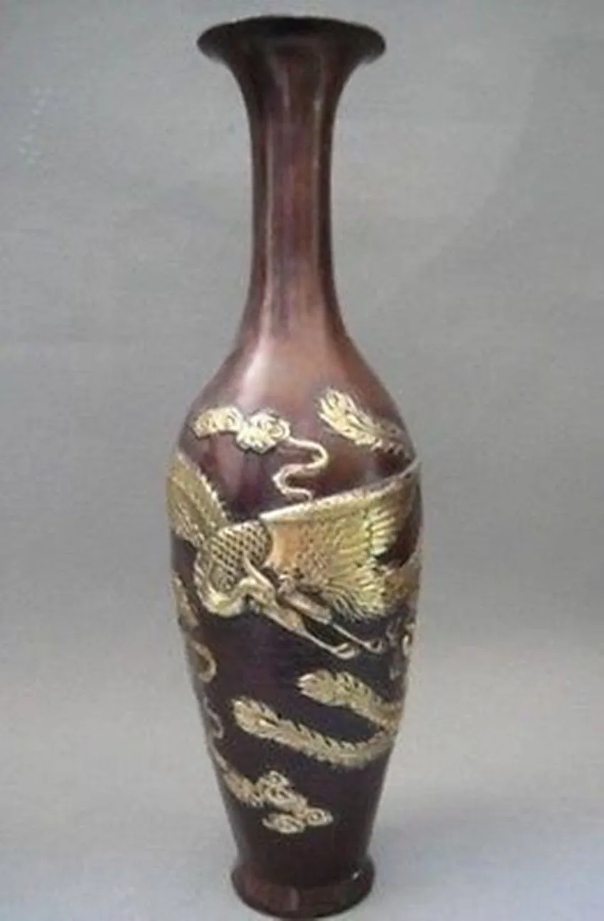 

Бронзовые украшения завод Чистая Латунь Античная Разработать Китайский древний дракон медь старый тип ручной ваза