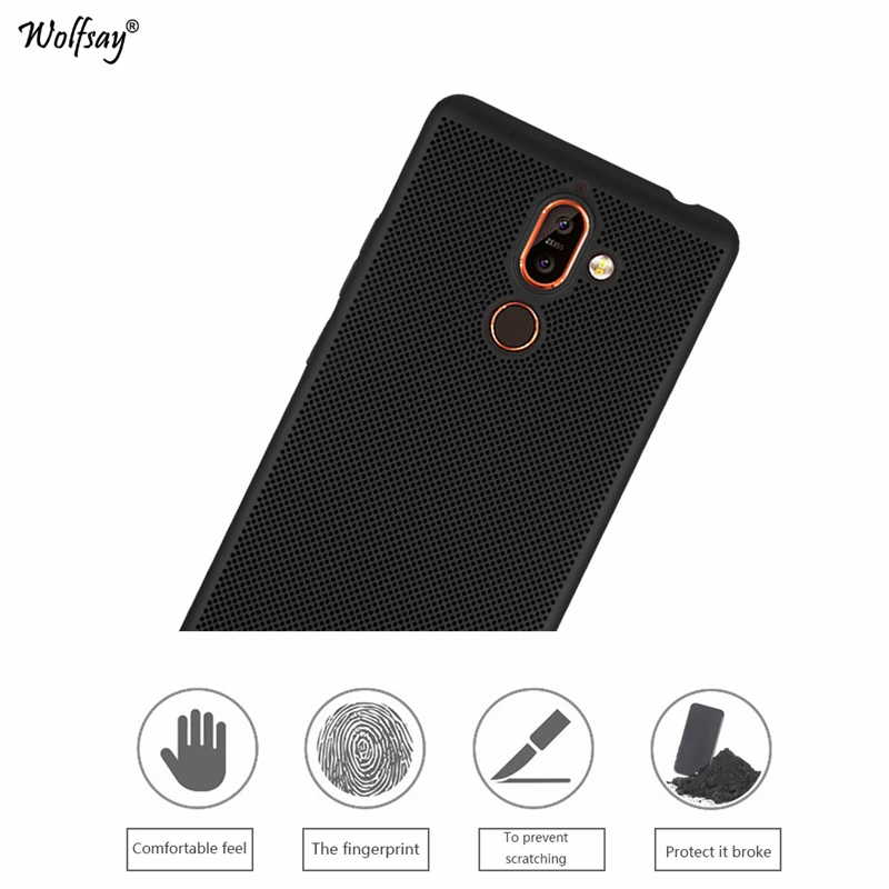 Wolfsay Матовый Жесткий Чехол для Nokia 7 Plus ультра-тонкий 360 Полный Proective PC теплоотвод