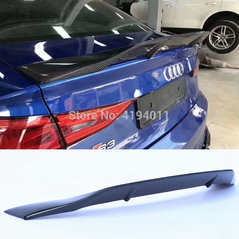 MONTFORD Carbon Fiber Rear Roof Lip Spoiler Tail Trunk Boot Wing Cover Car Accessories For Audi A3 S-LINE S3 Sedan 2014-2019 | Автомобили