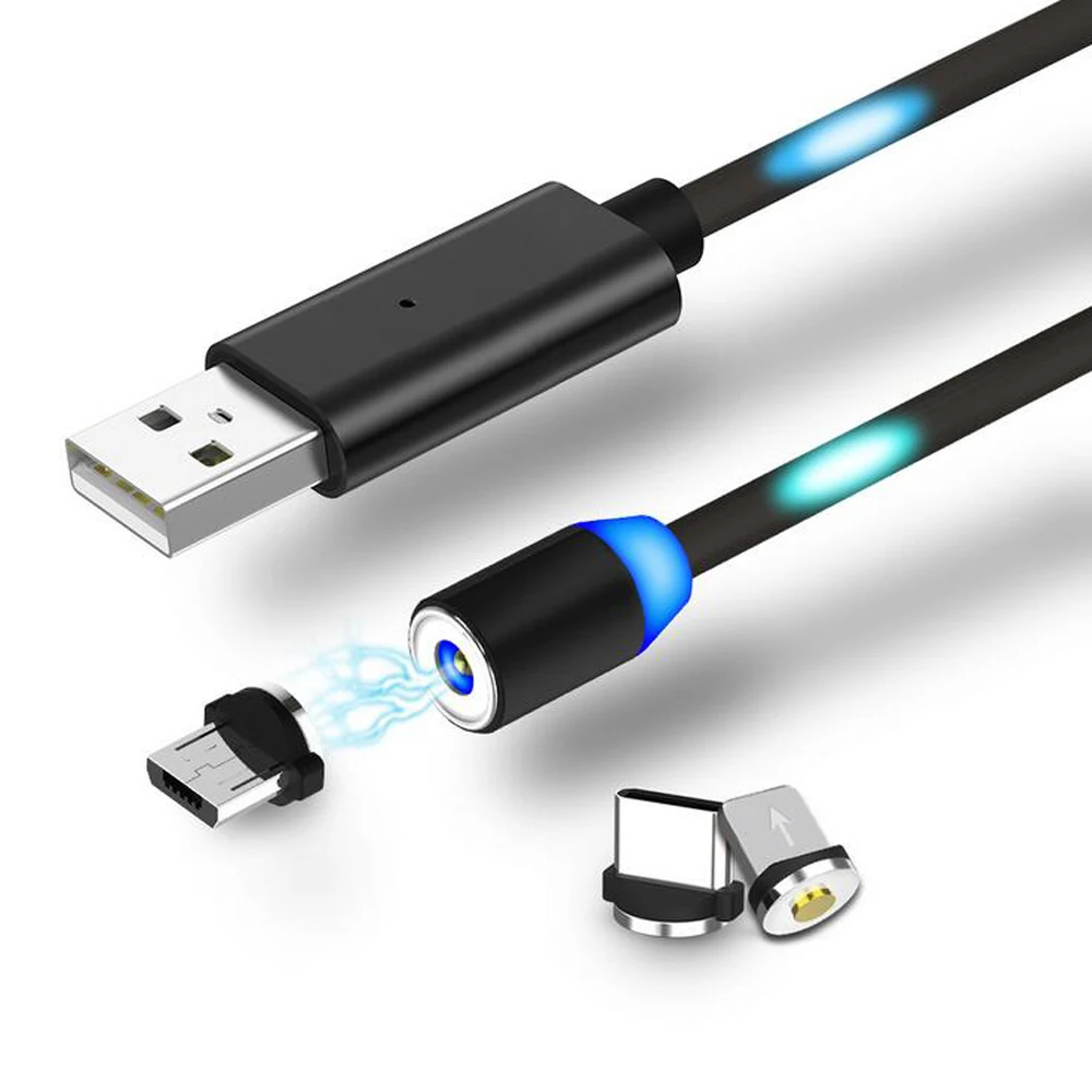 Светодиодное магнитное светящееся Зарядное устройство USB Type C/Micro USB/8 Pin зарядный
