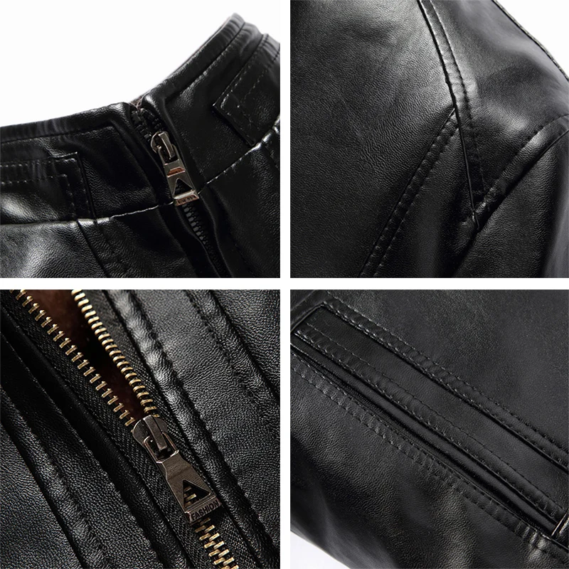 

Leather Jacket For Men PU Spring Autumn Male Casual Windbreaker Motorcycle Streetwear Varsity Mens Classic Coat Outwear Overcoat