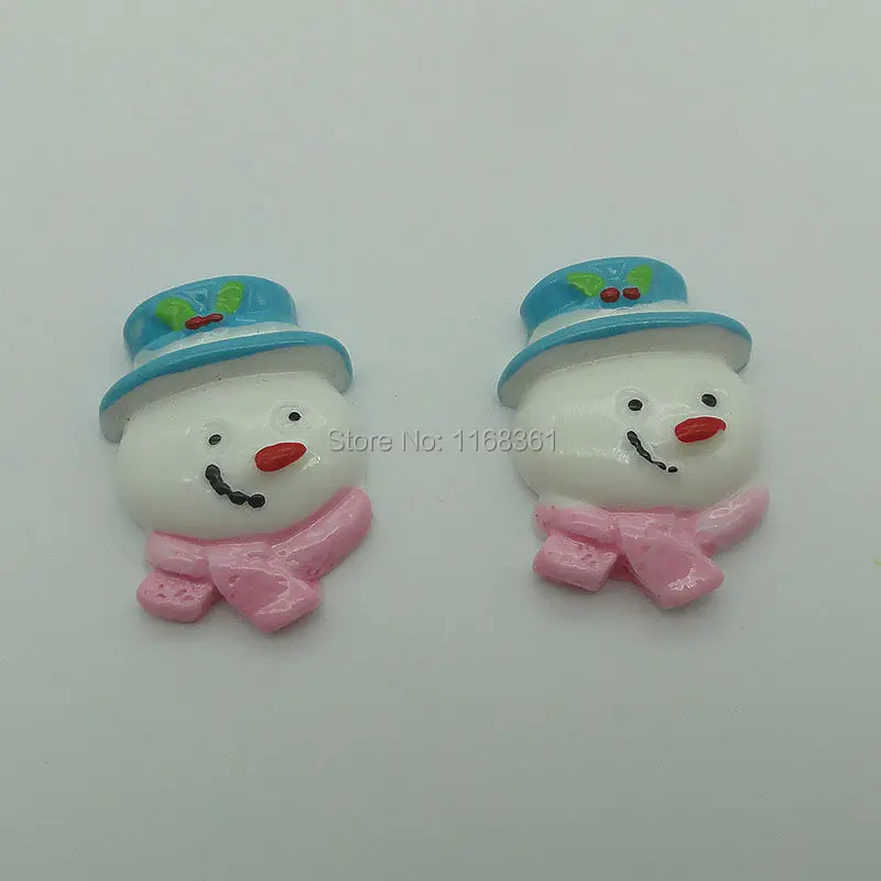 1pcs/lot resin flat back pink scarf snowman head 30mm Cabochons Scrapbooking Hair Bow Center DIY Christmas decration C101-5 | Дом и сад