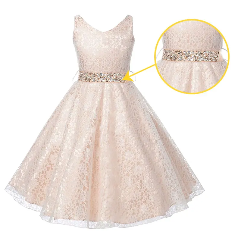 Рождественские платья для девочек праздвечерние принцессы с блестками одежда