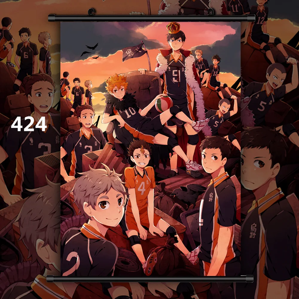 Haikyuu Shoyo Tobio Koushi Kei Ryunosuke Аниме Манга настенный плакат свиток D - Цвет: 424