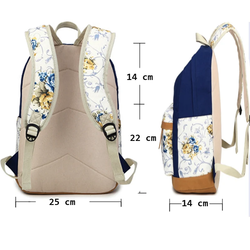 Школьные ранцы 2016 в стиле преппи для девочек парусиновая сумка из нубука и кожи