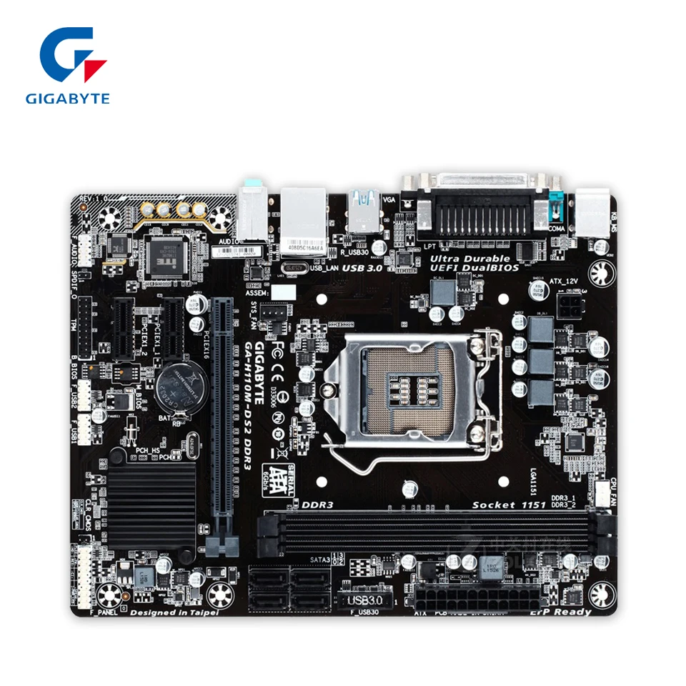 Gigabyte GA H110M DS2 DDR3 рабочего Материнская плата H110 LGA 1151 Core i7 i5 i3 32G SATA3 USB3.0 VGA COM микро atx