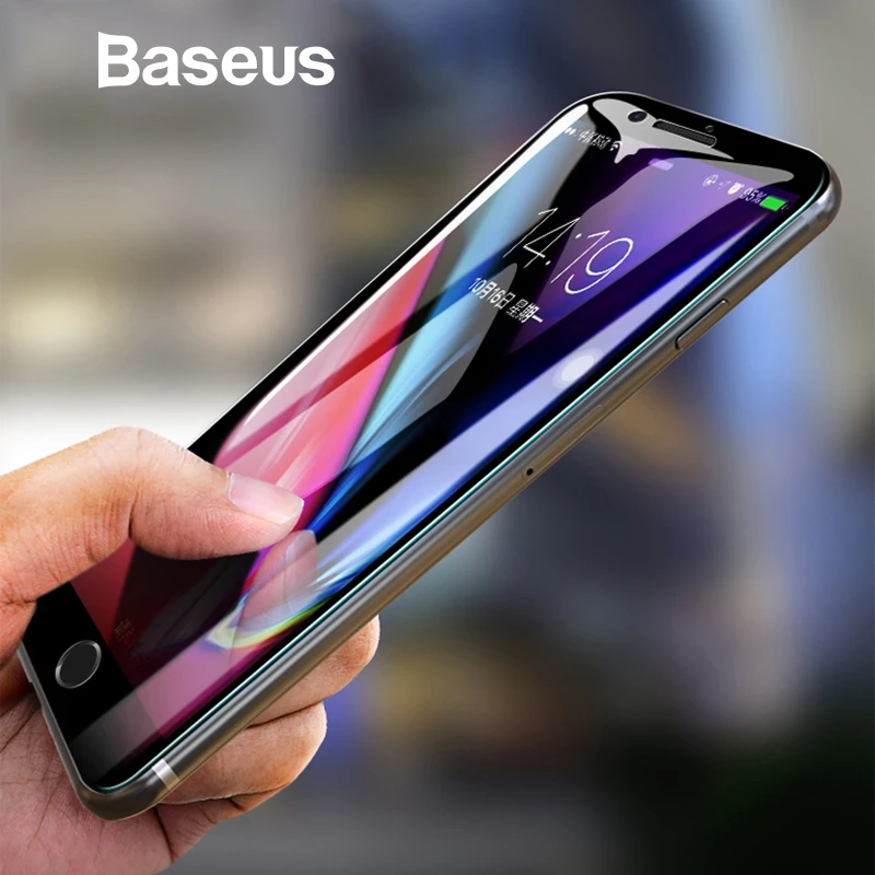 5D защита экрана Baseus для iPhone 7 8 закаленное стекло на весь экран с защитой от синего