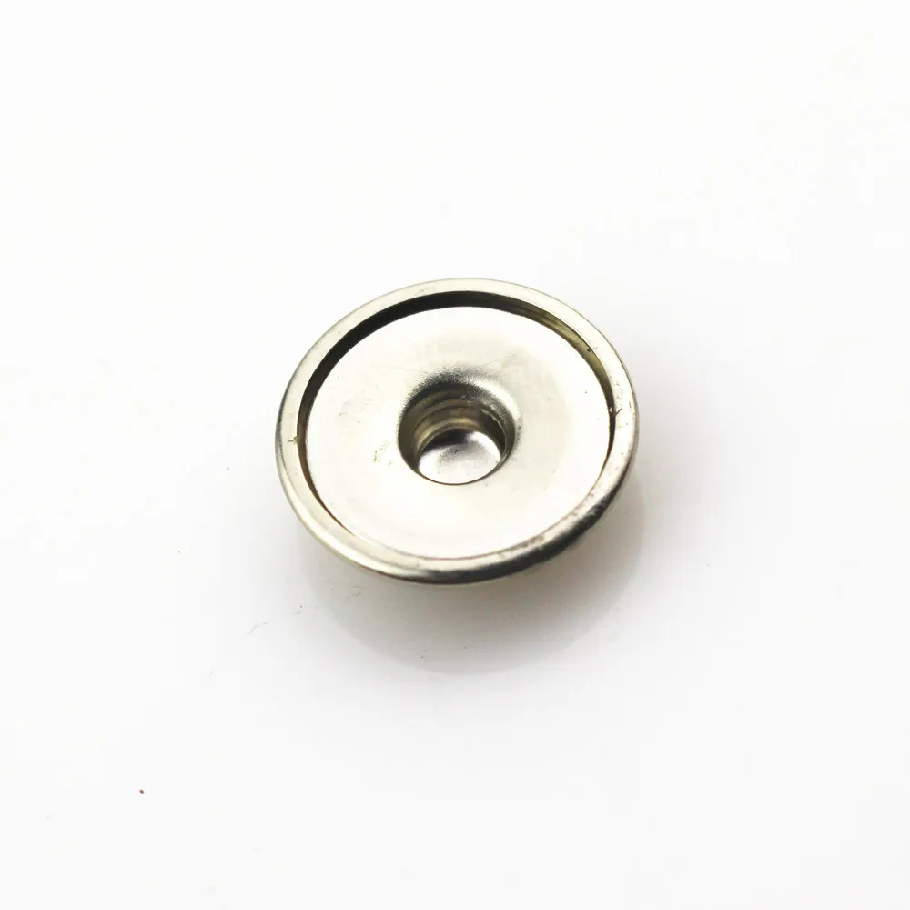 100pcs/lot Round Snap Press Buttons For Bracelet Necklace Jewelry Silver Stone Button setting Blanks Fit 18mm Cabochon |