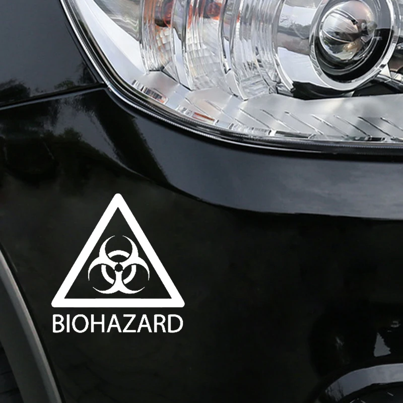 14.3CM14.9CM Interesting Warning Mark BIOHAZARD Graphic Car Sticker Black/Silver Vinyl Decoration GS3598 | Автомобили и мотоциклы