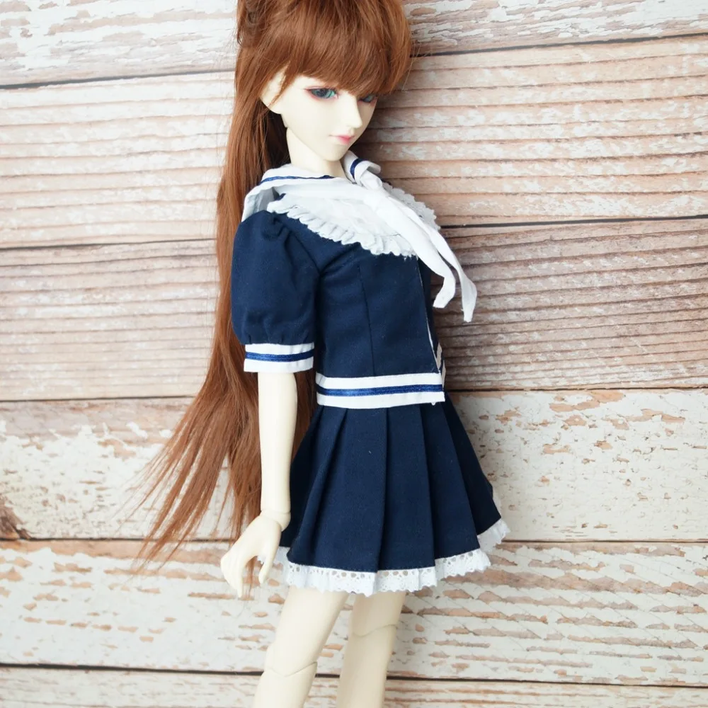 Темно-синяя рубашка мини юбка женская одежда для 1/4 17 44 см высотой BJD doll MSD DK DZ AOD DD