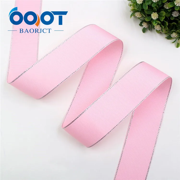 I-19316-601 OOOT BAORJCT I-19316-595 38 мм 10 ярдов Серебряный двусторонний grosgrain ленты, DIY лук кепки аксессуары и украшения - Цвет: I-19316-601