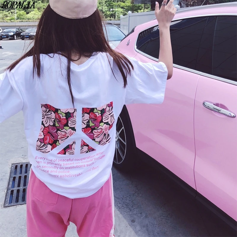 

2 Pieces Set Women Letter & Cartoon Print Top And Ankle-Length Striped Print Elastic Waist Pants Lounge Wear Clothes For Women