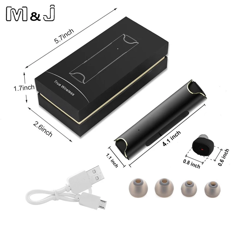 Беспроводные Bluetooth наушники M & J S2 мини TWS IPX7 Водонепроницаемая стереогарнитура