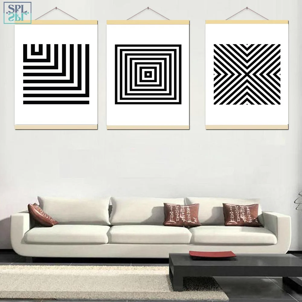 

SPLSPL Nordic Canvas Painting Black and White Minimalist Geometric Wall A4 Art Print Poster and Painting for Office Home Decor