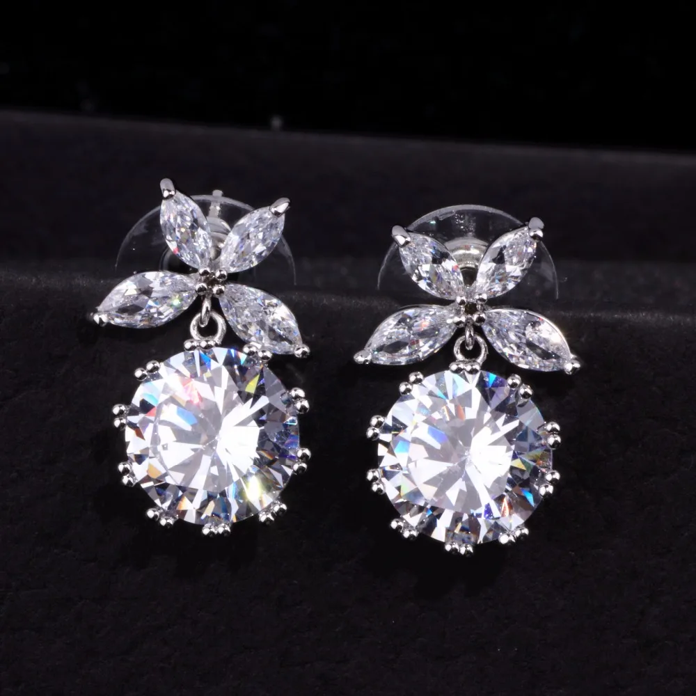 Серьги подвески с фианитами для женщин невест подружек невесты JZ001|earrings for|dropping