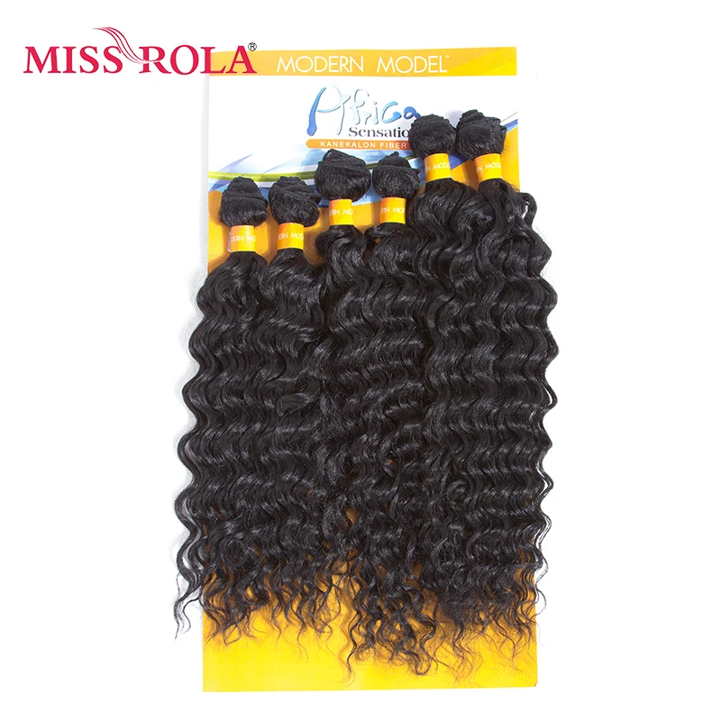 Удлинители волос Miss Rola 1B # черные синтетические волнистые волосы с розой 6 - Фото №1