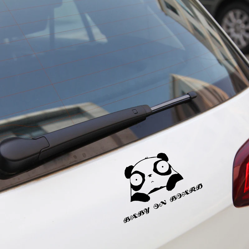 YJZT 16.9X10CM Panda Bear Funny Cartoon Decal BABY ON BOARD Safety Sign Whole Body Car Sticker C25-0317 | Автомобили и мотоциклы