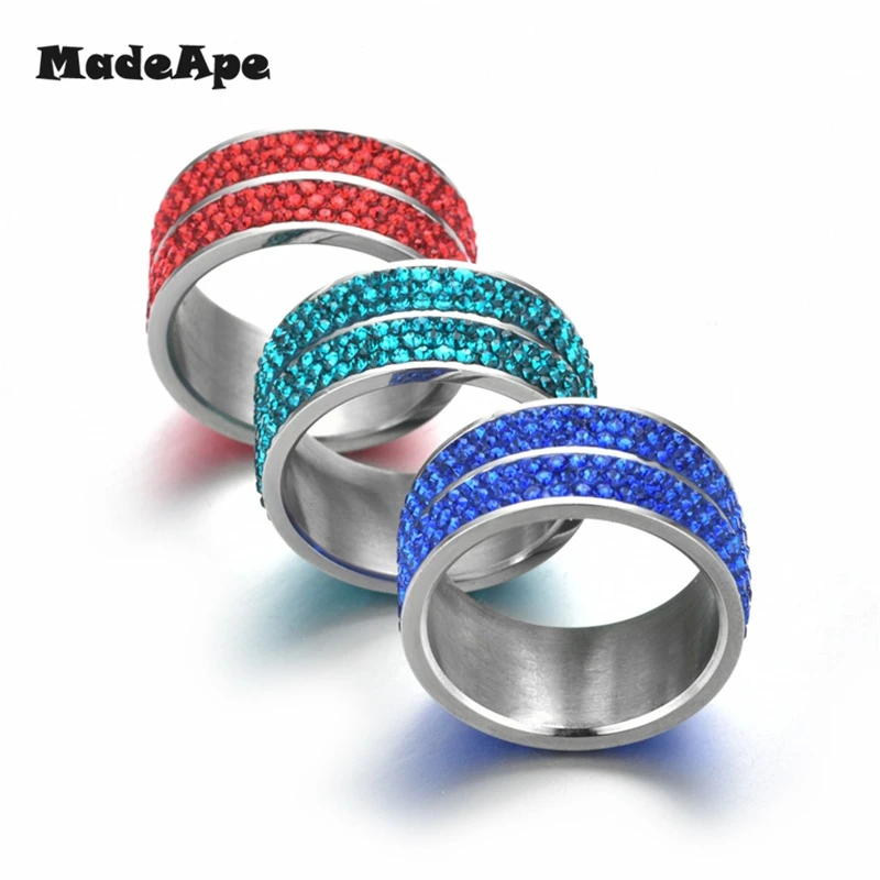 Классические обручальные кольца MadApe из нержавеющей стали серебристого цвета 11