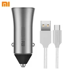 Новинка автомобильное зарядное устройство Xiaomi Mi 18 Вт двойной USB быстрая зарядка 3,0 5 В3,0 А 9 В2 а 12 Ва Быстрая зарядка версия + 2A Магнитный кабель