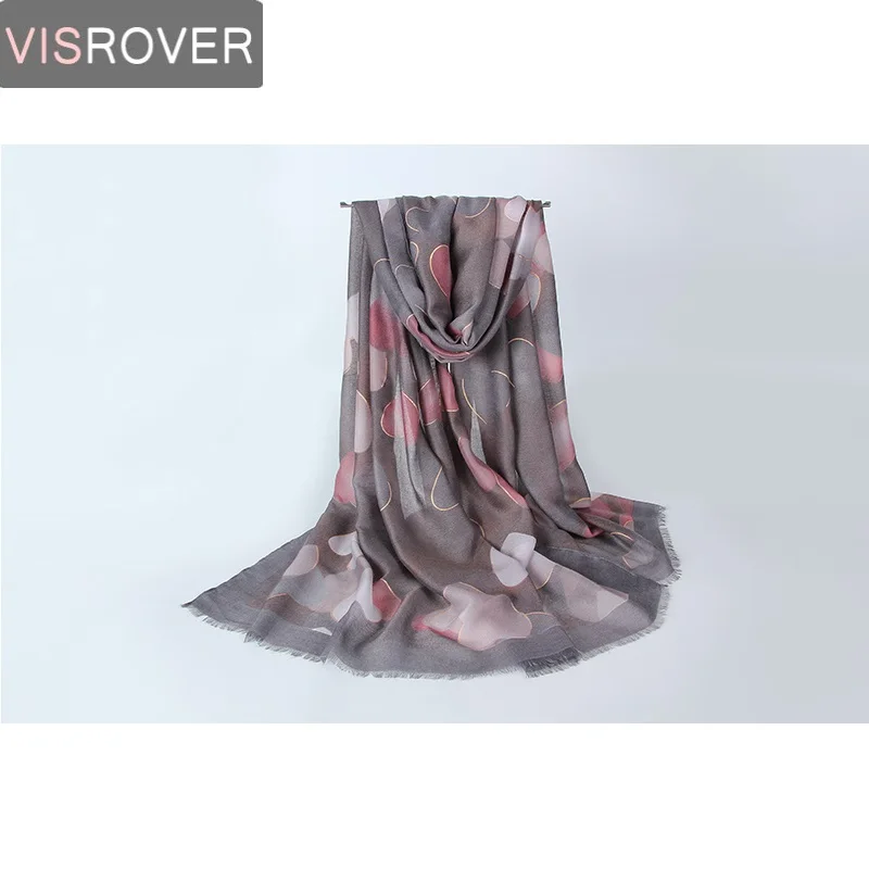 VISROVER 2018 женская брендовая Новая модная шаль с золотым сердечком шарф принтом