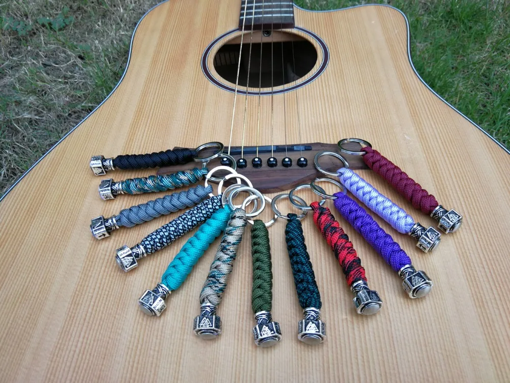 1 шт. Прямая поставка брелок из Паракорда викингов руны молоток Бусины Брелок